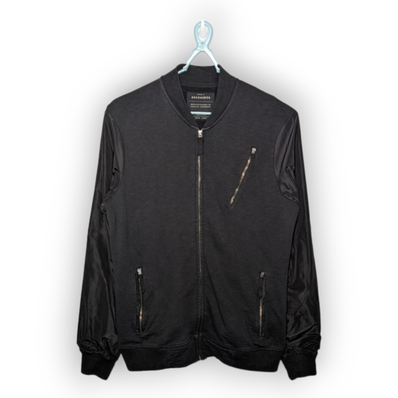 All Saints Other - All Saints Men's Vetic Bomber Jacket Soft Shell sleeves Knitted Body Size M